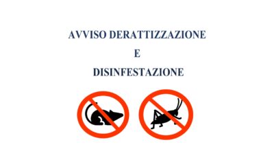 AVVISO DERATTIZZAZIONE E DISINFESTAZIONE