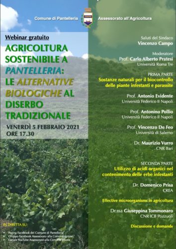 Webinar – Agricoltura sostenibile a Pantelleria