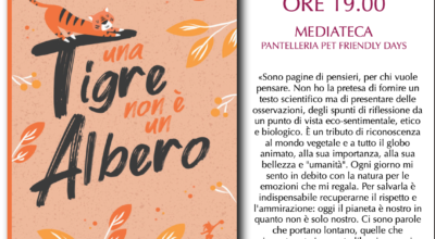 SABATO 10 LUGLIO, ALLE 19,00 ALLA MEDIATECA, PRESENTAZIONE DEL LIBRO DEL DOTT. DIEGO SANTINI, VETERINARIO, ‘UNA TIGRE NON È UN ALBERO’