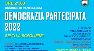 26-05-2022 PRESENTAZIONE DEI PROGETTI AMMESSI AL BANDO DELLA DEMOCRAZIA PARTECIPATA