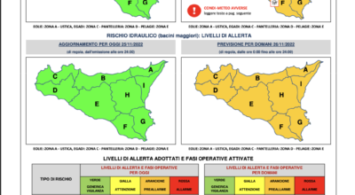 25-nov-2022  AVVISO REGIONALE DI PROTEZIONE CIVILE PER IL RISCHIO METEO-IDROGEOLOGICO E IDRAULICO N. 22329